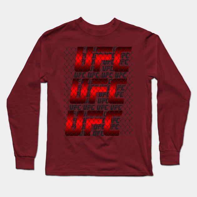 ufc LOGO fence RED Long Sleeve T-Shirt by Abrek Art